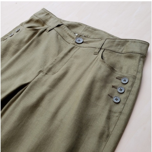 CABI Charlie Olive Green Linen Pant Style 5314 Size 2 NWOT - Picture 6 of 10